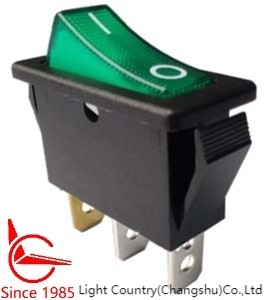 LC R4 Rocker Schalter ON-OFF 33*15mm Grün beleuchtet 16A 250V UL VDE